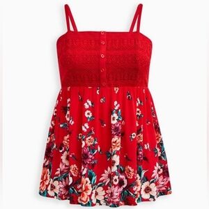 Babydoll Gauze Crochet Trim Cami